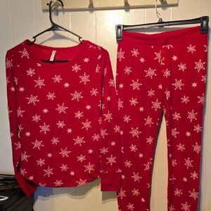 Cozy Red Snowflake Pajama Set